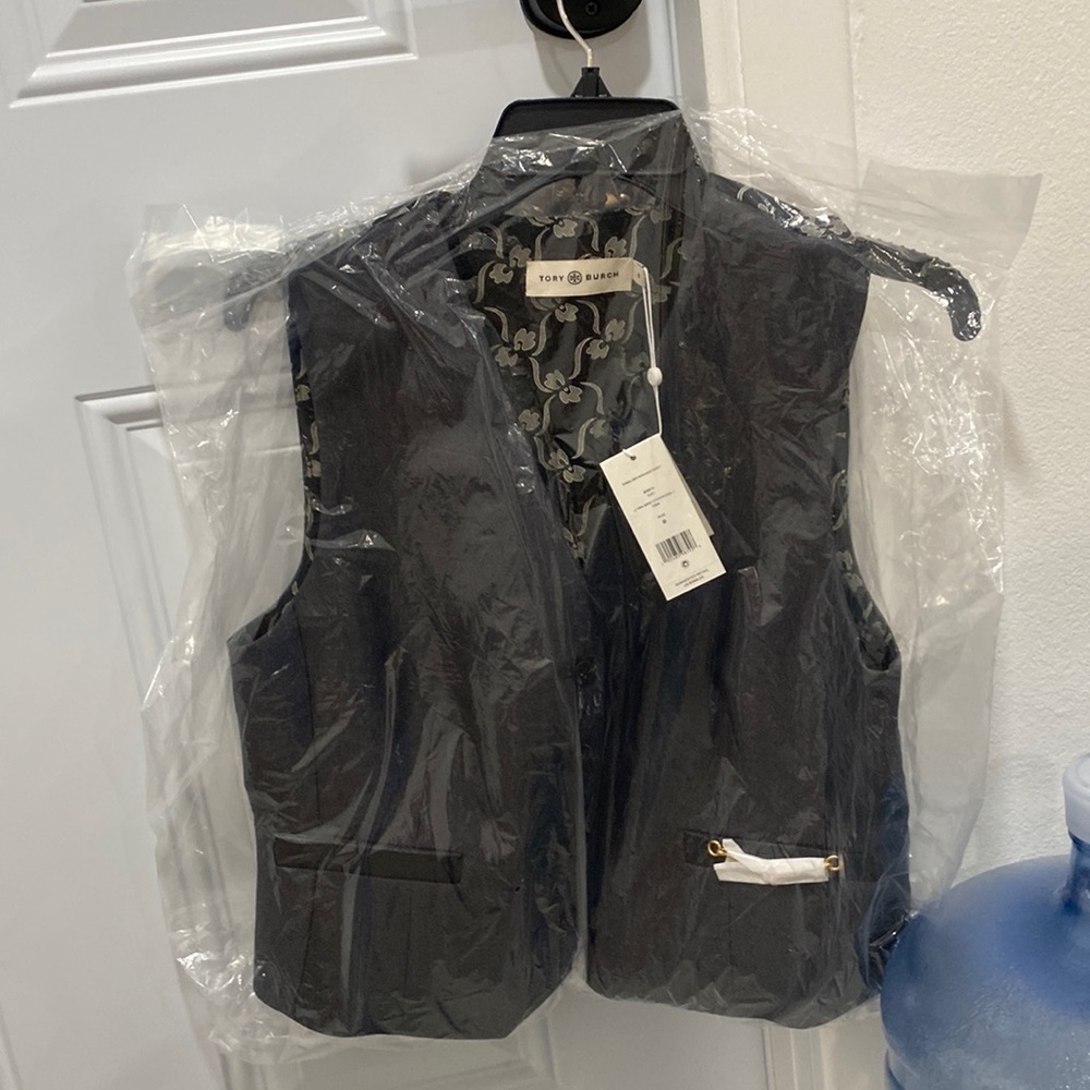 Tory Burch English Mohair Vest Dark Gray Charcoal Size 8